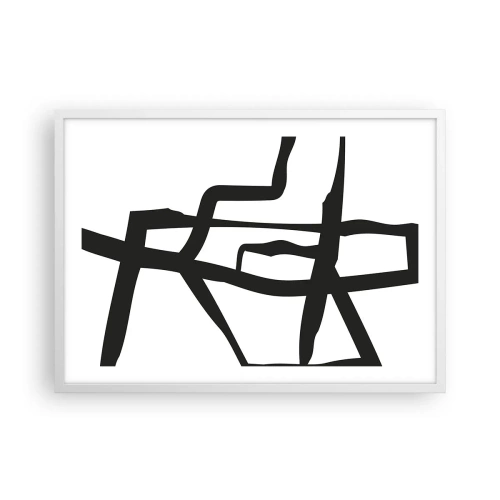 Plakát v bílém rámu - Černobílá konstrukce - 70x50 cm