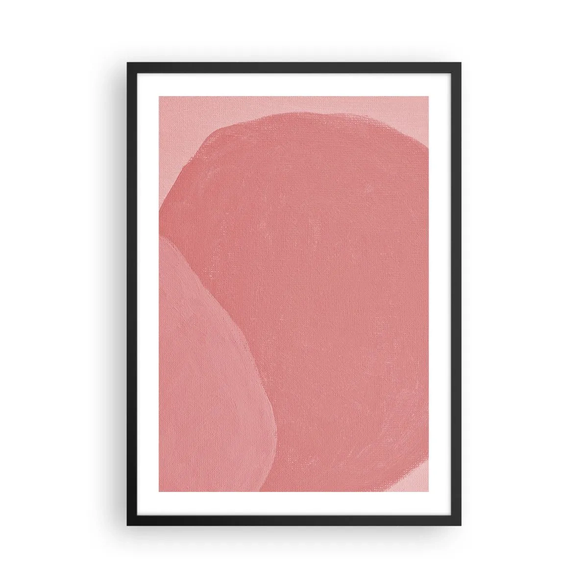 Plakát v černém rámu - Abstraktní kompozice v odstínech růžové - 50x70cm - Organická kompozice v růžové - Moderní nástěnná dekorace do obývacího pokoje a ložnice ARTTOR