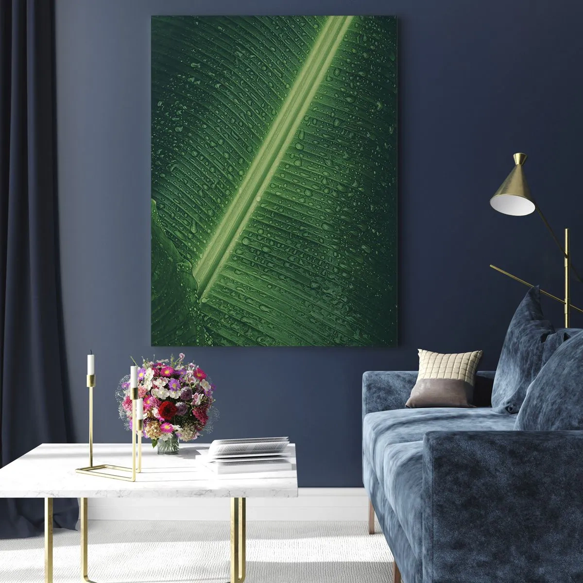 Obraz na skle - Struktura zelené - 50x70 cm