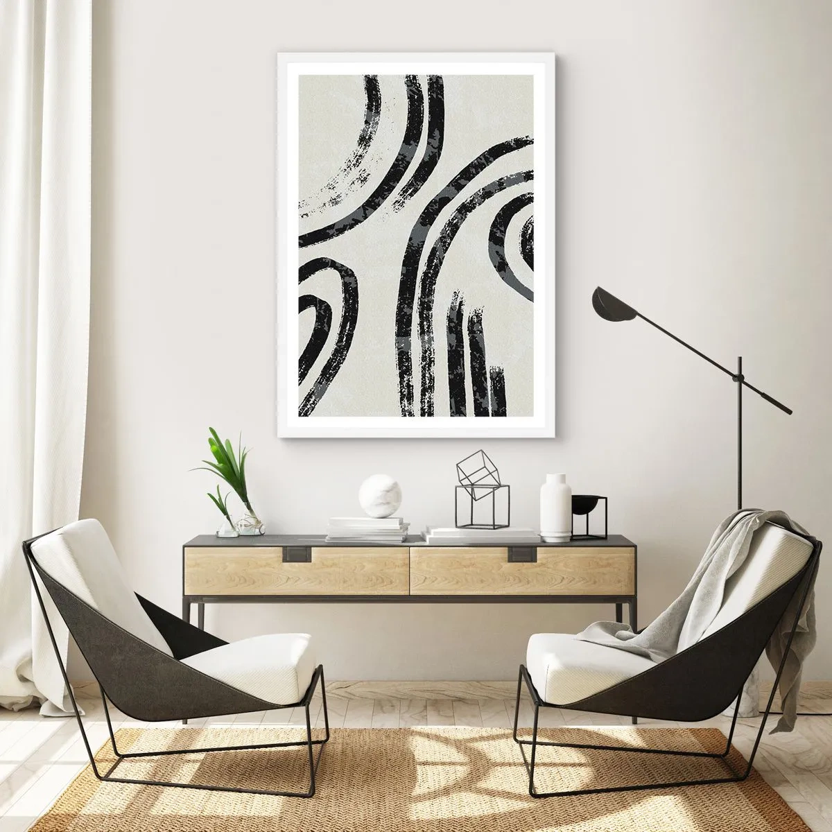 Plakát v bílém rámu - Napůl zastavený - 40x50 cm