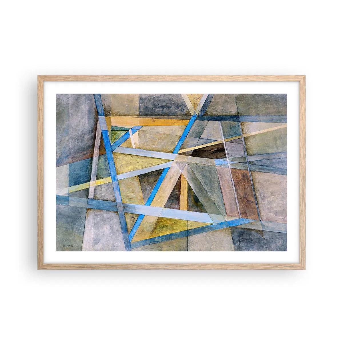 Plakát v rámu světlý dub - Přímo nebo diagonálně? - 70x50 cm