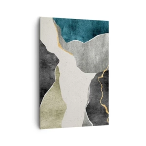 Obraz na plátně - Mozaiková kompozice se zlatou nití - 70x100 cm