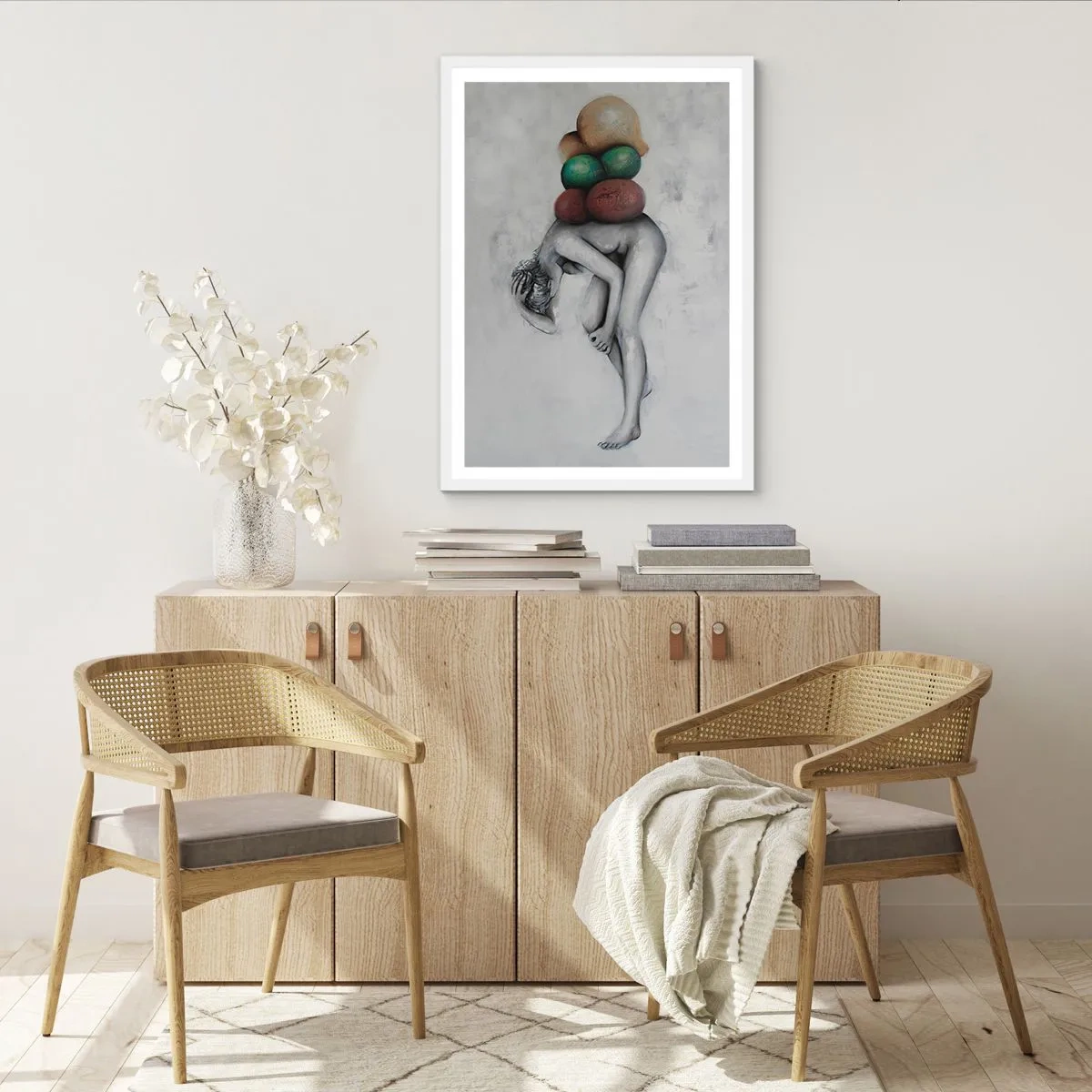 Plakát v bílém rámu - Břemeno života - 50x70 cm