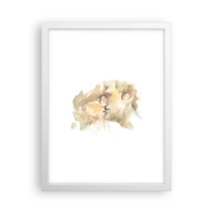 Plakát v bílém rámu - Nalezena polovina? - 30x40 cm