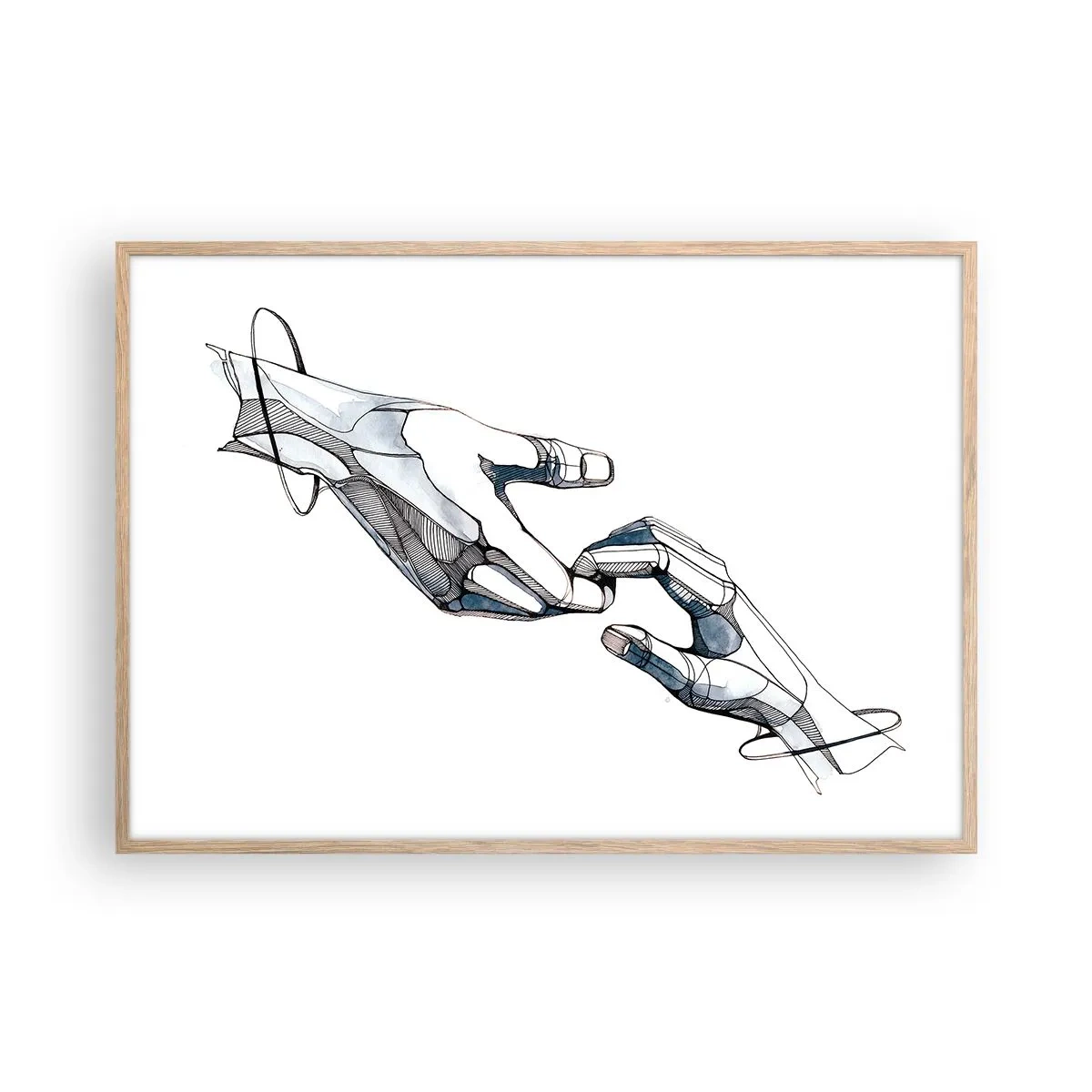 Plakát v rámu světlý dub - Dobré gesto - 100x70 cm