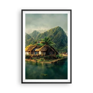 Plakát v černém rámu - Tropický ráj - 61x91 cm