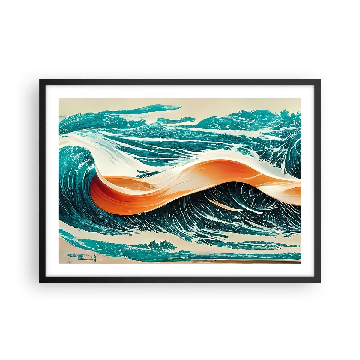 Plakát v černém rámu - Surfařův sen - 70x50 cm