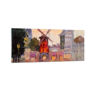 Obraz na skle - Pařížské ikony – Moulin Rouge - 100x40 cm