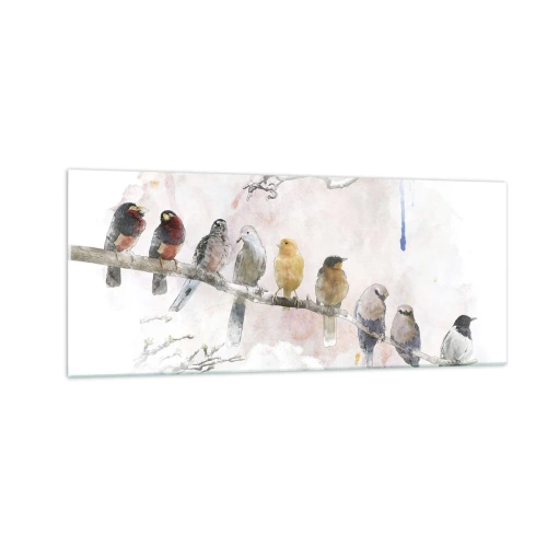 Obraz na skle - Okřídlené setkání - 100x40 cm