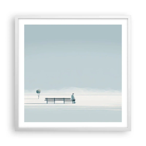 Plakát v bílém rámu - Ano, čekám. - 60x60 cm