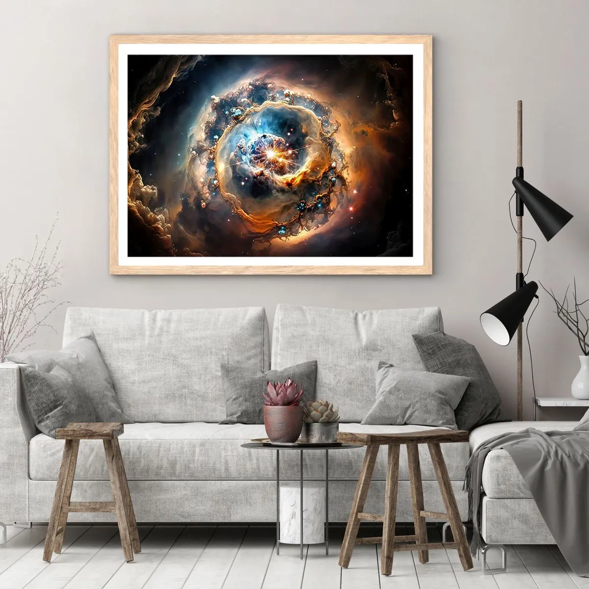 Plakát v rámu světlý dub - Začátek - 50x40 cm