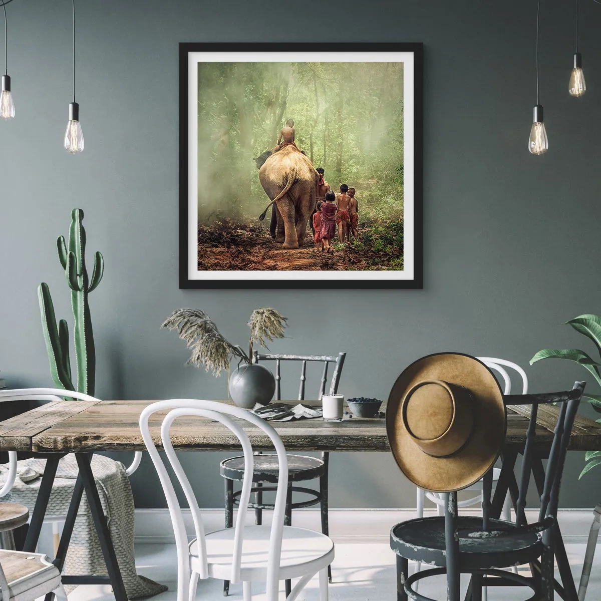 Plakát v černém rámu - Nová Kniha džunglí - 60x60 cm