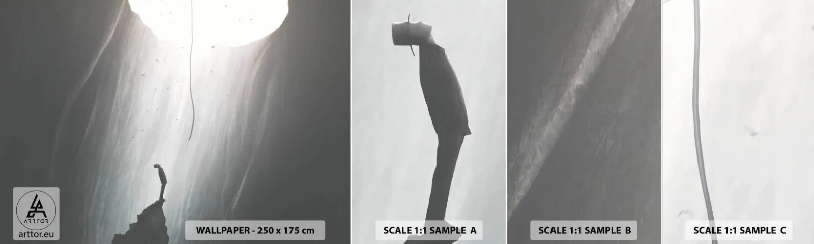 Vzor Fototapety Samolepicí Deluxe Sticker - Vždycky máte na výběr - Jeskyně, Muž, Lezení - 100x30 cm