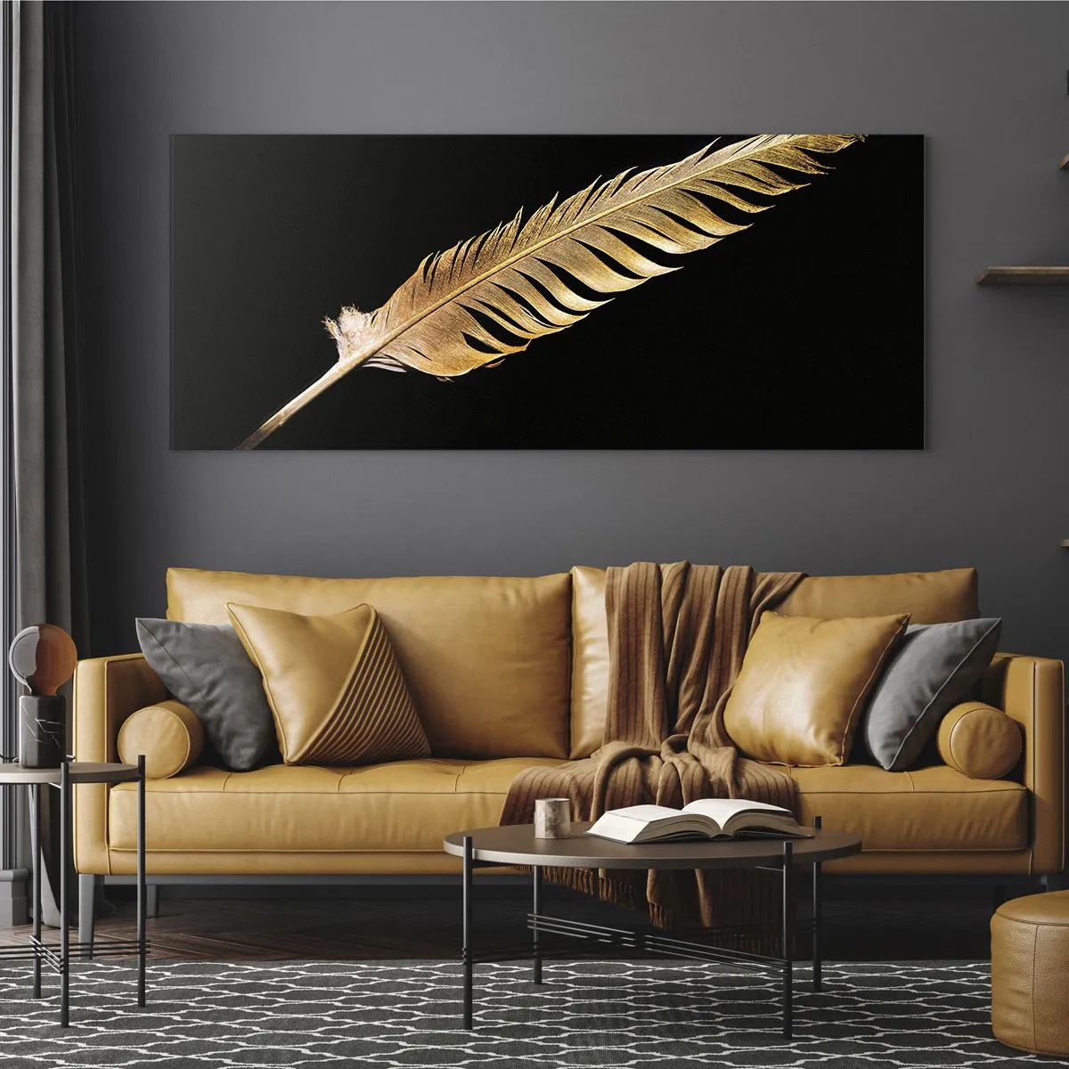 Obraz na skle - Krásne peříčko… - 120x50 cm