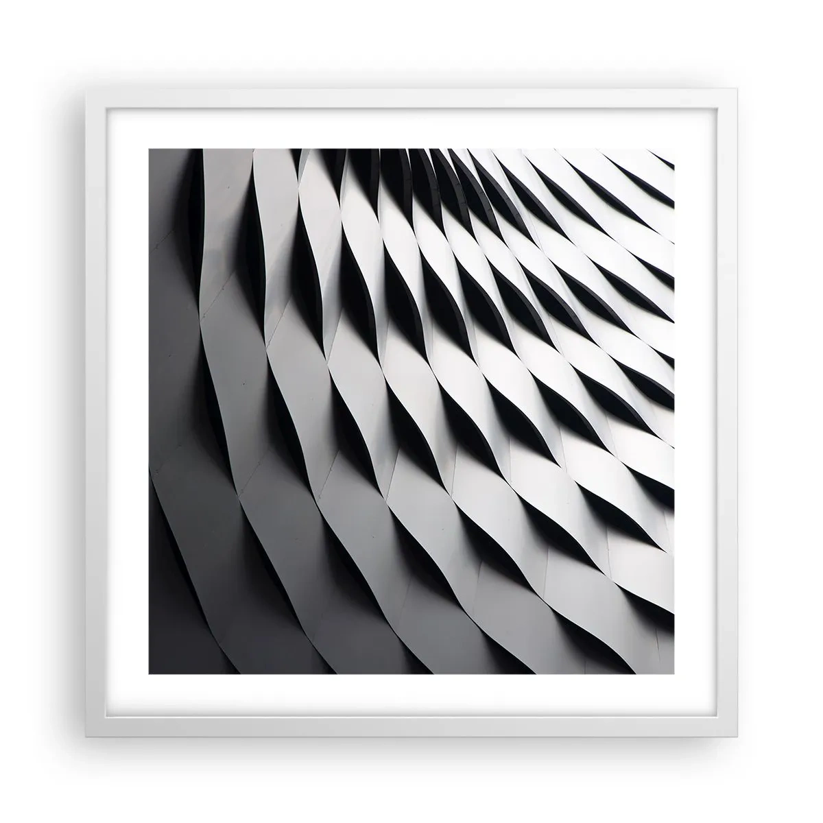 Plakát v bílém rámu - Na hladině vln - 50x50 cm