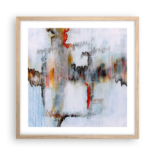 Plakát v rámu světlý dub - Klackem po vodě - 50x50 cm