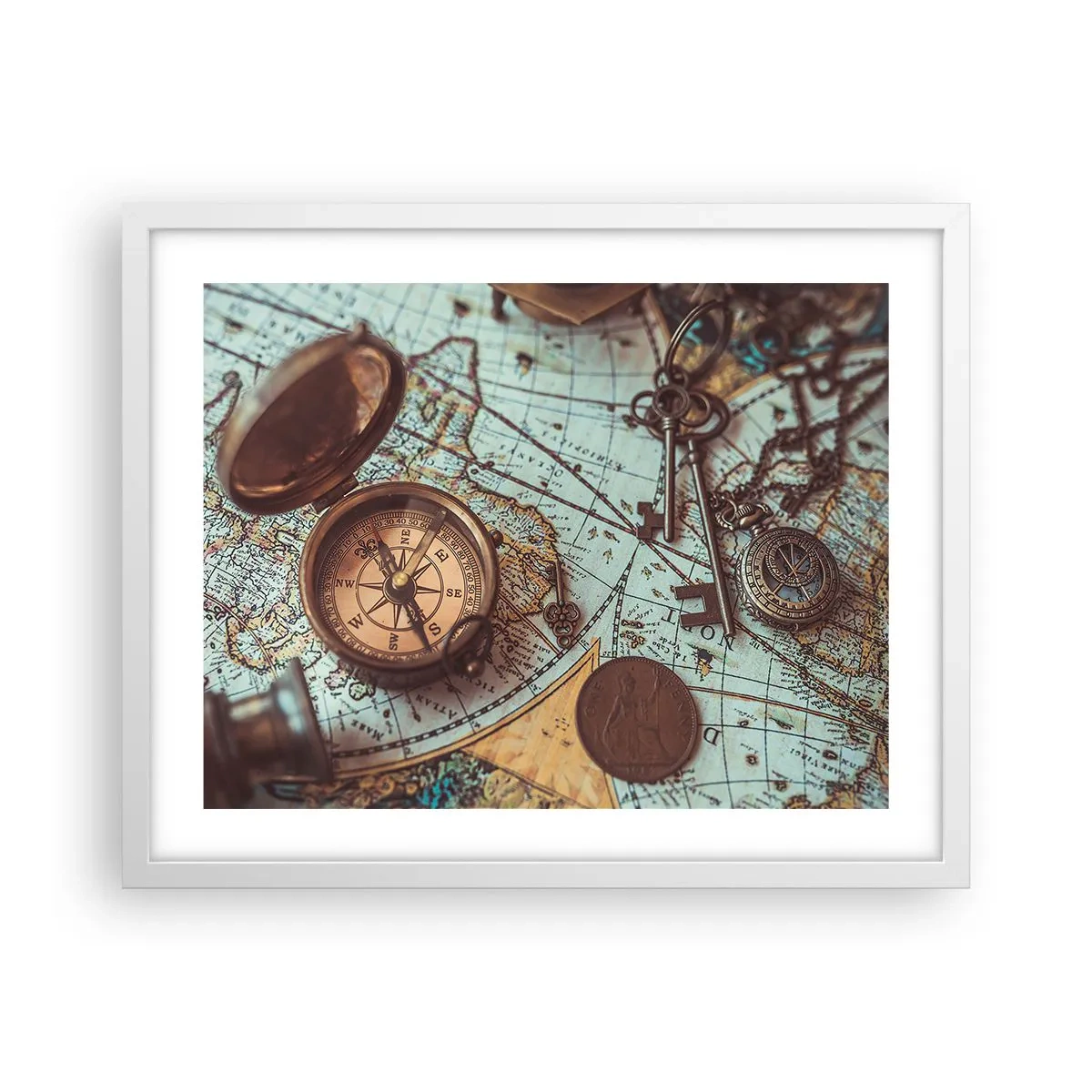 Plakát v bílém rámu - Pro dobrodruha - 50x40 cm