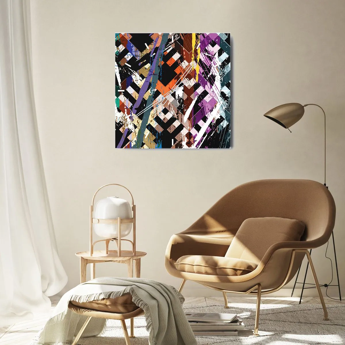 Nástěnné hodiny - Umocněné na druhou - 40x40 cm