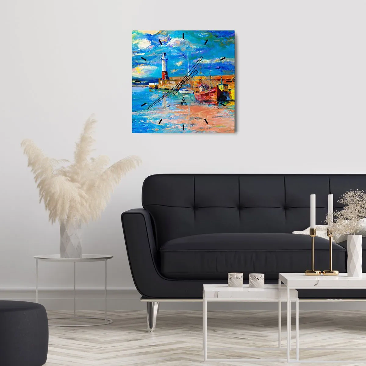 Nástěnné hodiny - Odpoledne v duhové zátoce - 40x40 cm