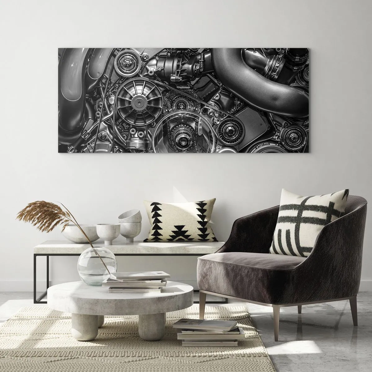 Obraz na skle - Poezie mechaniky - 100x40 cm