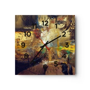 Nástěnné hodiny - Zima, tepleji, horko - 30x30 cm