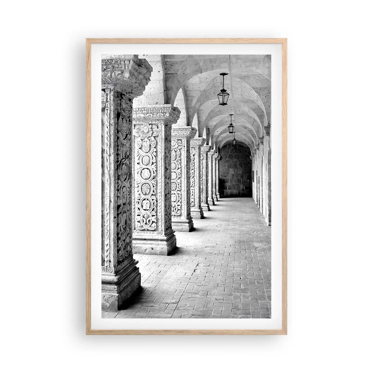 Plakát v rámu světlý dub - Kam...? - 61x91 cm