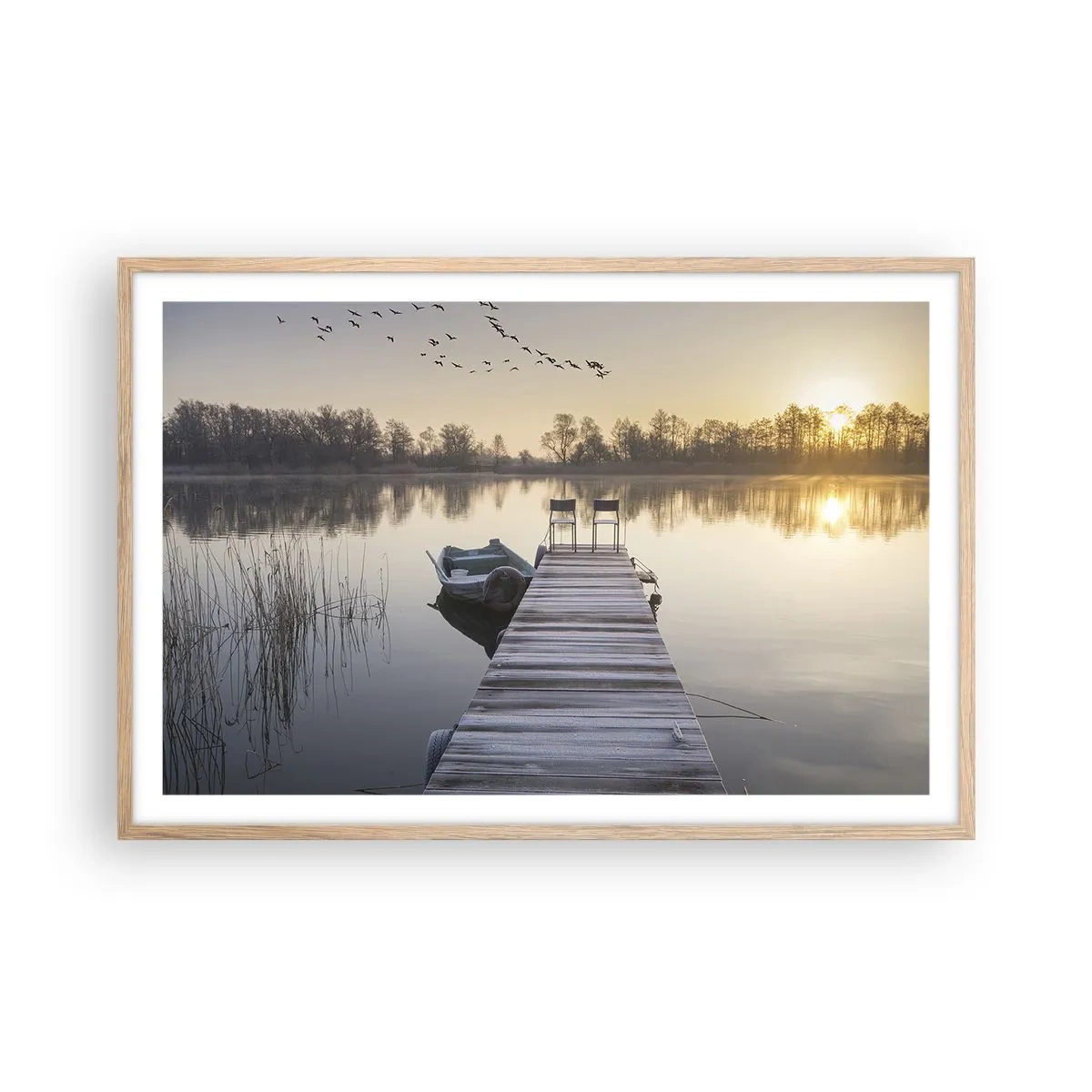 Plakát v rámu světlý dub - Časem se vrátím - 91x61 cm