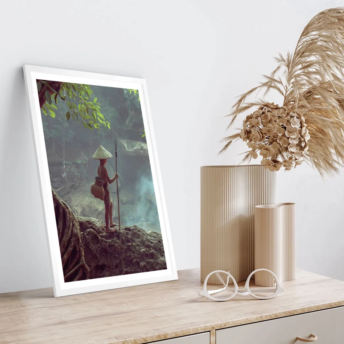 Plakát v bílém rámu - Spřátelený s přírodou - 61x91 cm