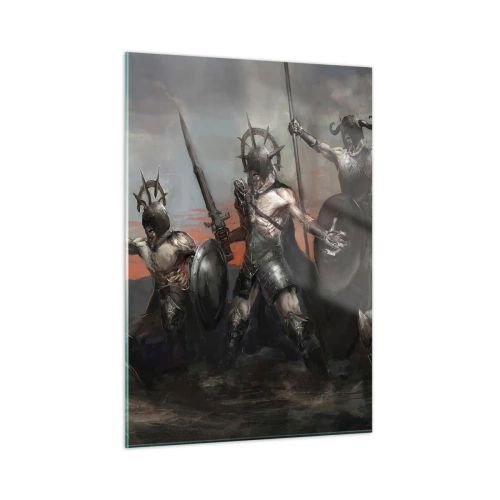 Obraz na skle - Se štítem nebo na štítu - 50x70 cm