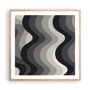 Plakát v rámu světlý dub - Vlna za vlnou - 60x60 cm