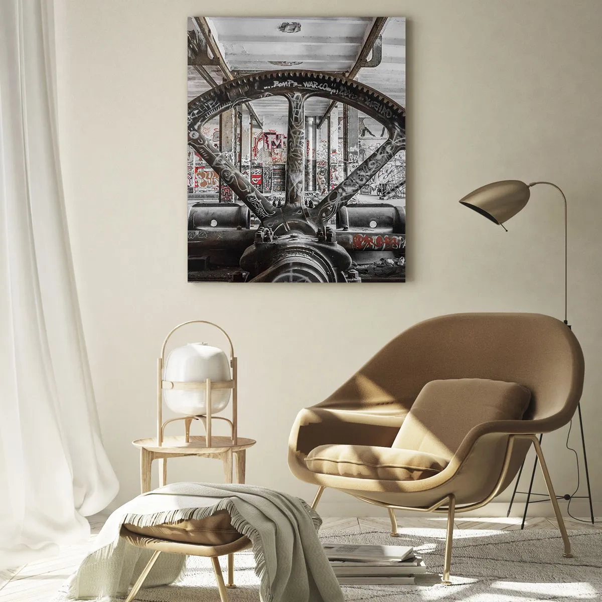 Obraz na skle - Tajný život továrny - 50x70 cm