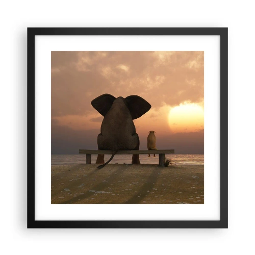 Plakát v černém rámu - Je skvělé spolu mlčet - 40x40 cm