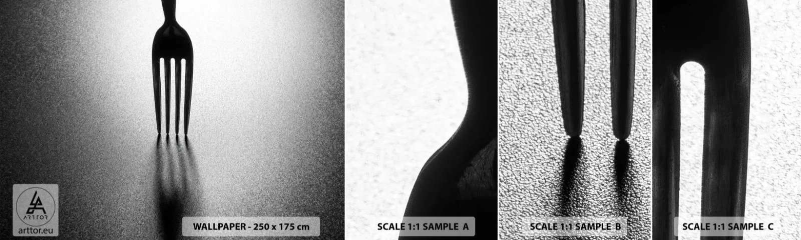 Fototapeta Vzorek Standard Eco - Světlo a stín - Vidlička, Příbory, Kuchyně - 100x30 cm