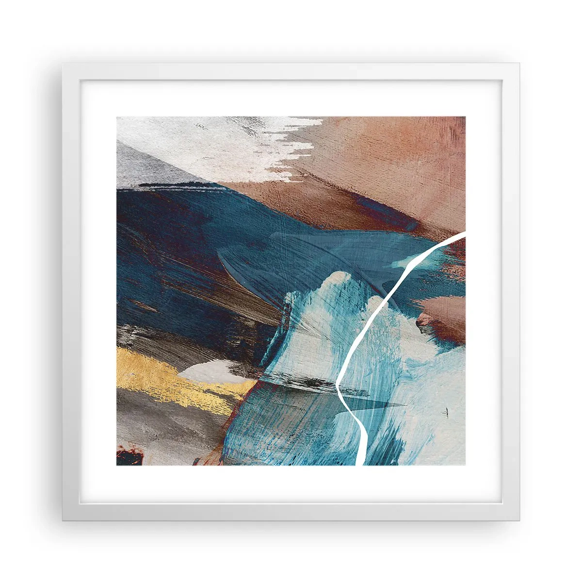 Plakát v bílém rámu - Na plno a s energií - 40x40 cm