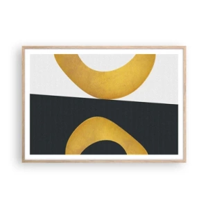 Plakát v rámu světlý dub - Zaprvé: zlato - 100x70 cm