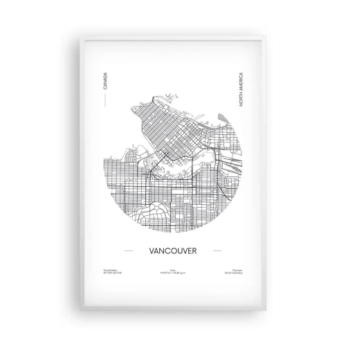 Plakát v bílém rámu - Anatomie Vancouveru - 61x91 cm