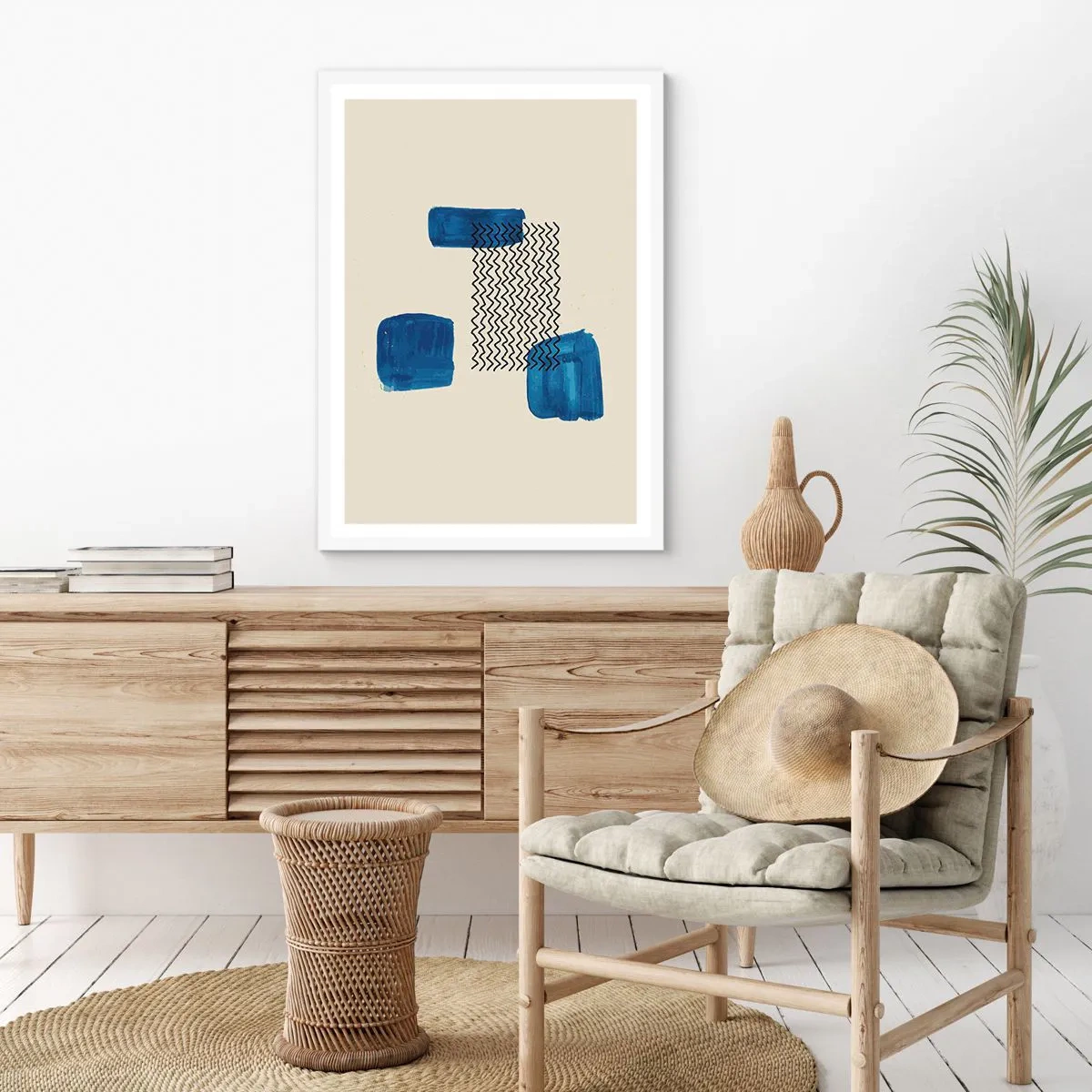 Plakát v bílém rámu - Abstraktní kvarteto - 61x91 cm