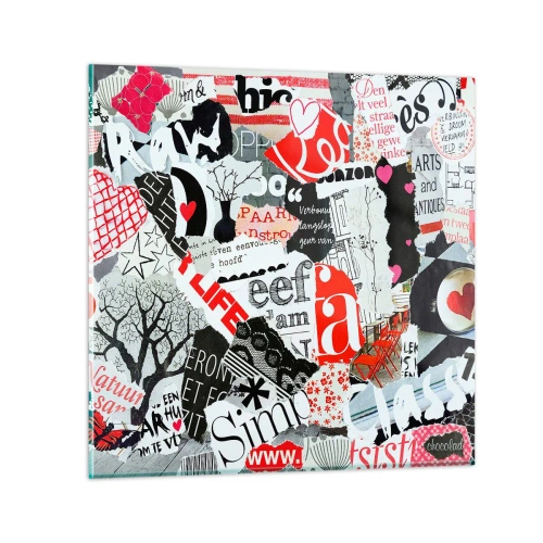 Obraz na skle - Hipsterská koláž - 30x30 cm
