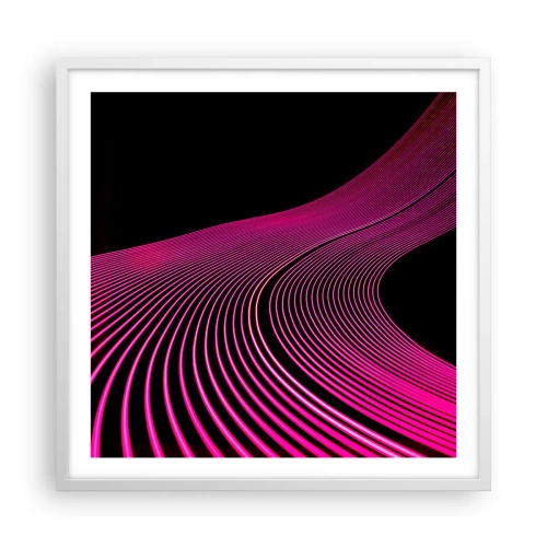 Plakát v bílém rámu - Alej světla - 60x60 cm