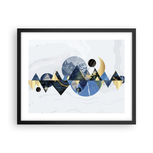 Plakát v černém rámu - Geometrická krajina - 50x40 cm