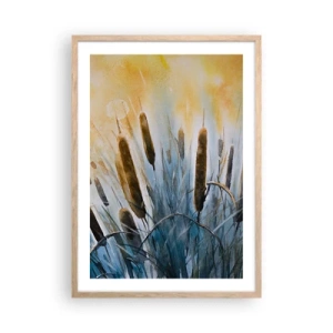 Plakát v rámu světlý dub - Chlad vody, žár slunce - 50x70 cm