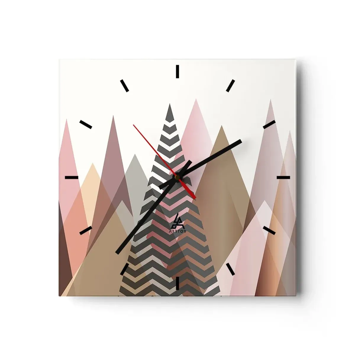 Nástěnné hodiny - Pyramidální pohled - 40x40 cm