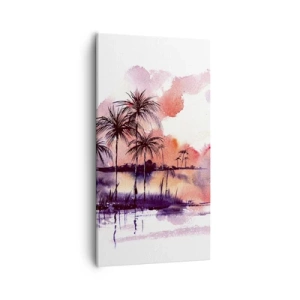 Obraz na plátně - Klid tropů v červené - 55x100 cm