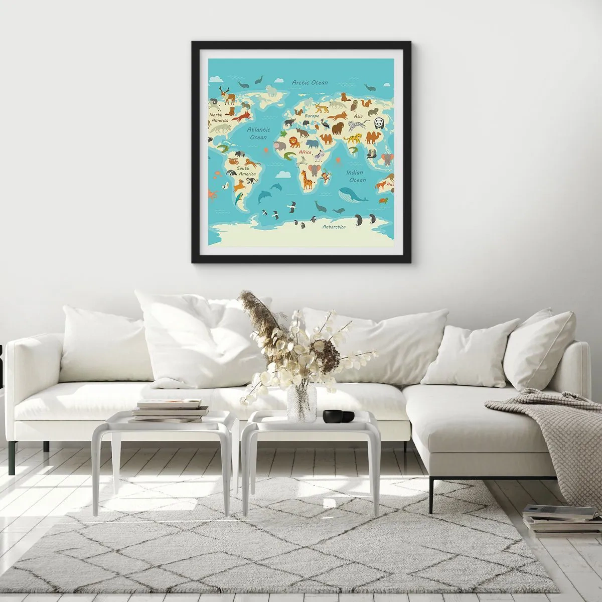 Plakát v černém rámu - Dobří sousedé - 50x50 cm