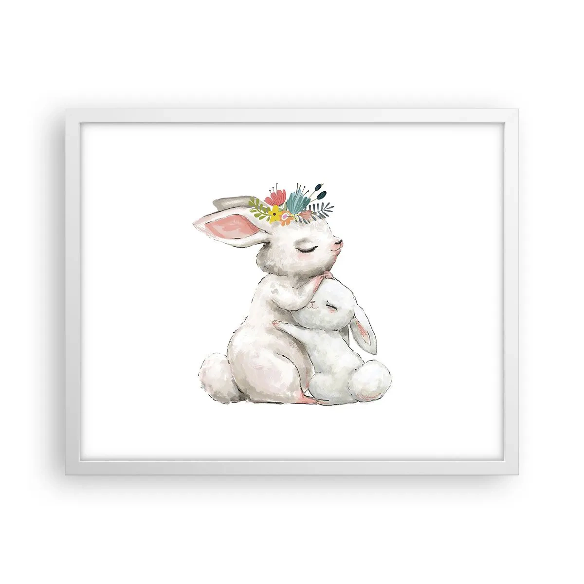 Plakát v bílém rámu - Nejlepší je u mámy - 50x40 cm