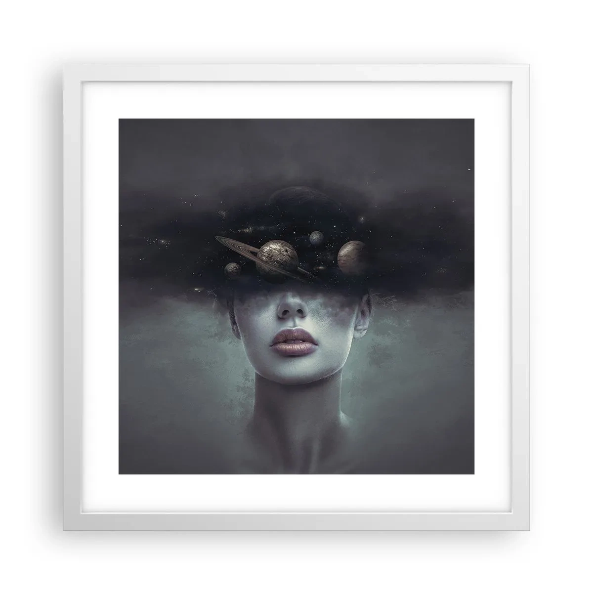 Plakát v bílém rámu - A planety… - 40x40 cm