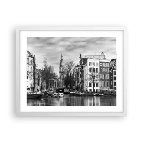 Plakát v bílém rámu - Amsterdamské vibrace - 50x40 cm