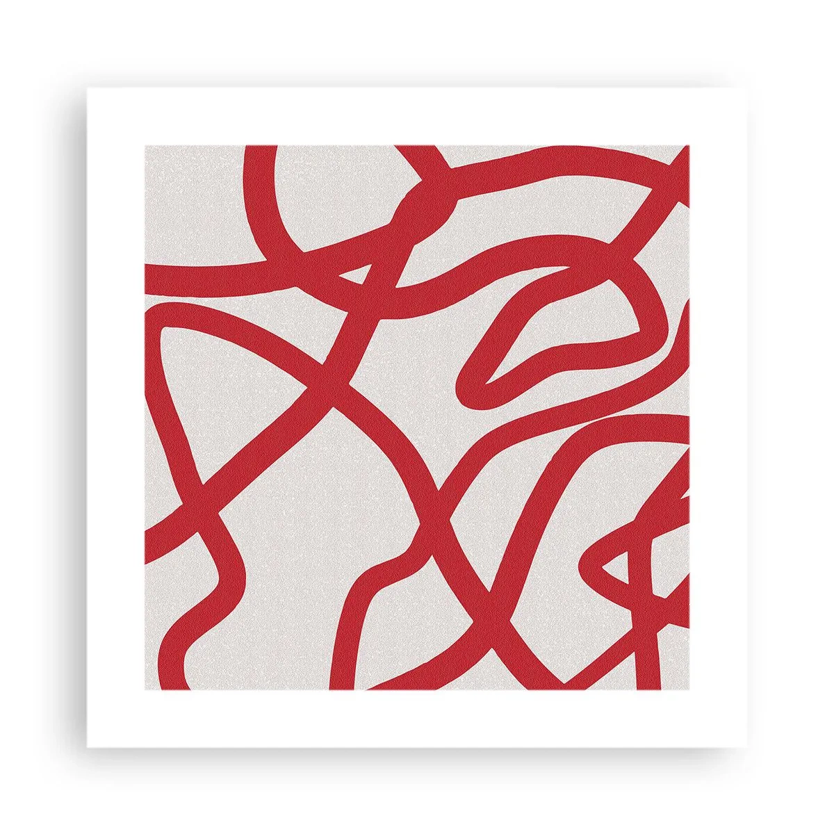 Plakát - Červené na bílém - 40x40 cm
