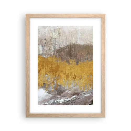 Plakát v rámu světlý dub - Zlatistý závan - 30x40 cm