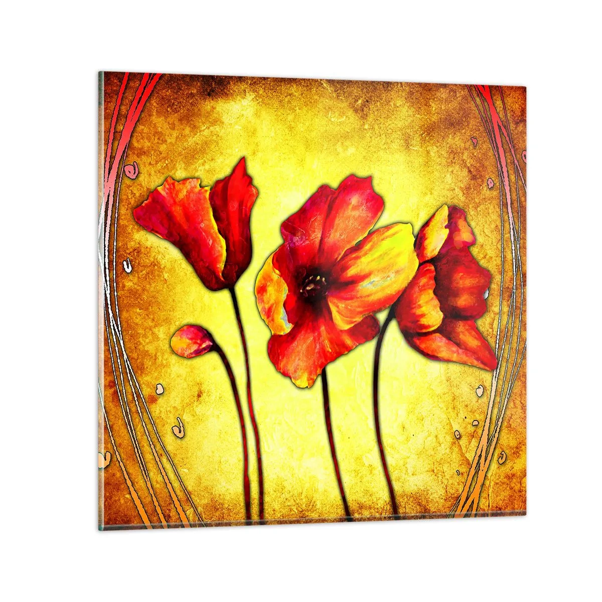 Obraz na skle - V secesní dekoraci - 30x30 cm